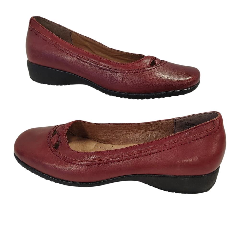 Strictly Comfort WMS 9M Shoes Comfort Flats Red Leather Slip On 19963